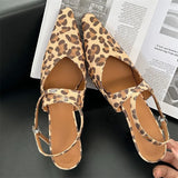 Xajzpa Elegant New Style Leopard Print Buckle Strap Women Pumps Pointed Toe Thin High Heels Banquet Dress Ladies Shoes