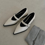 Xajzpa New Mary Jane Shoes Spring Autumn Pointed Toe Low Heel Women Shallow Single Pumps Women Fashion Buckle Shoes