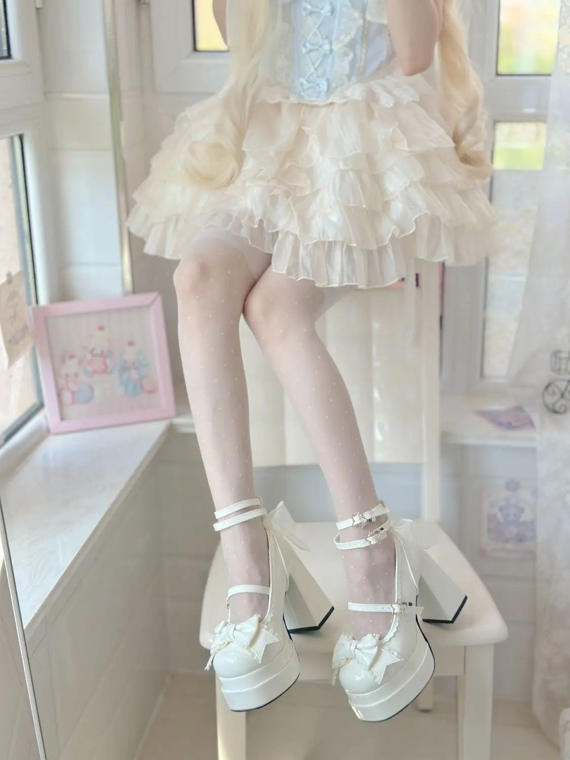 Xajzpa 2025 Christmas Women's Sweet JK Princess Lolita High Heels Girlish Campus Style Leather Shoes