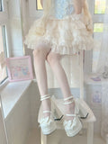 Xajzpa 2025 Christmas Women's Sweet JK Princess Lolita High Heels Girlish Campus Style Leather Shoes