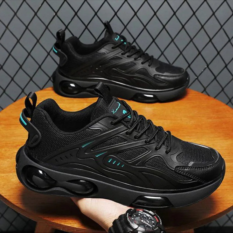 Xajzpa Black Fashion Leisure Sneakers for Men in Spring and AutumnTeenagers Mesh Breathable Anti-skid Climax Enhancing Daddy Shoes