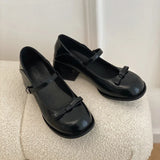 Xajzpa Spring Mary Jane Shoes Women's Elegant Low Heel Shoes Fashion Casual Buckle Single Shoes Ladies College Style Footwear