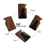 Xajzpa RFID Blocking Men's Wooden Wallet Ultra Thin Metal Money Clip for Men Minimalist Wooden Aluminum Wallet Card Holder