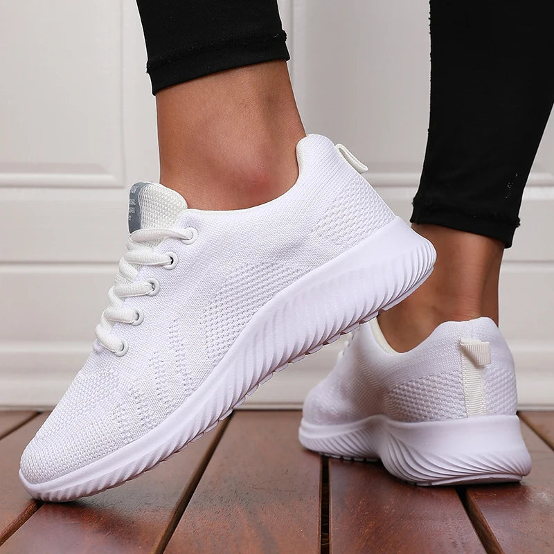 Xajzpa Men's Anti Slip Sports Shoes Low Top Flat Bottom Casual Running Shoes Streetwear Style Hiking White Mesh Sports Shoes for Women