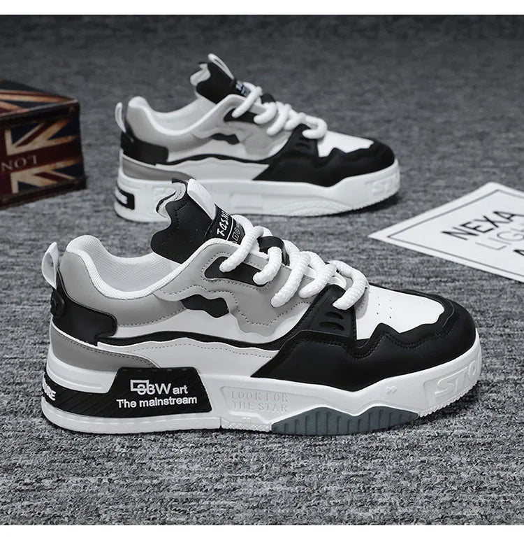 Xajzpa Mens Sneakers Spring Autumn Brand Vulcanized Shoes 2024 Fashion Thick Sole Shoes for Men Male Sport Shoes Tenis Masculino