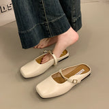 Xajzpa Summers New Style Women Cover Toe Mules Slippers Fashion Shallow Slip on Slide Ladies Women's Elegant Dress Shoes Zapatos Mujer