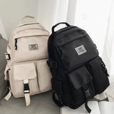 Xajzpa A Load Of Multi-pocket Men and Women Universal Nylon Large-capacity Leisure Simple Schoolbag Insert Buckle Computer Backpack
