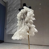 Xajzpa Fashion Solid Color Dress Women's Slash Neck Short Sleeve Mesh Casual Dresses 2025 Summer New Tide