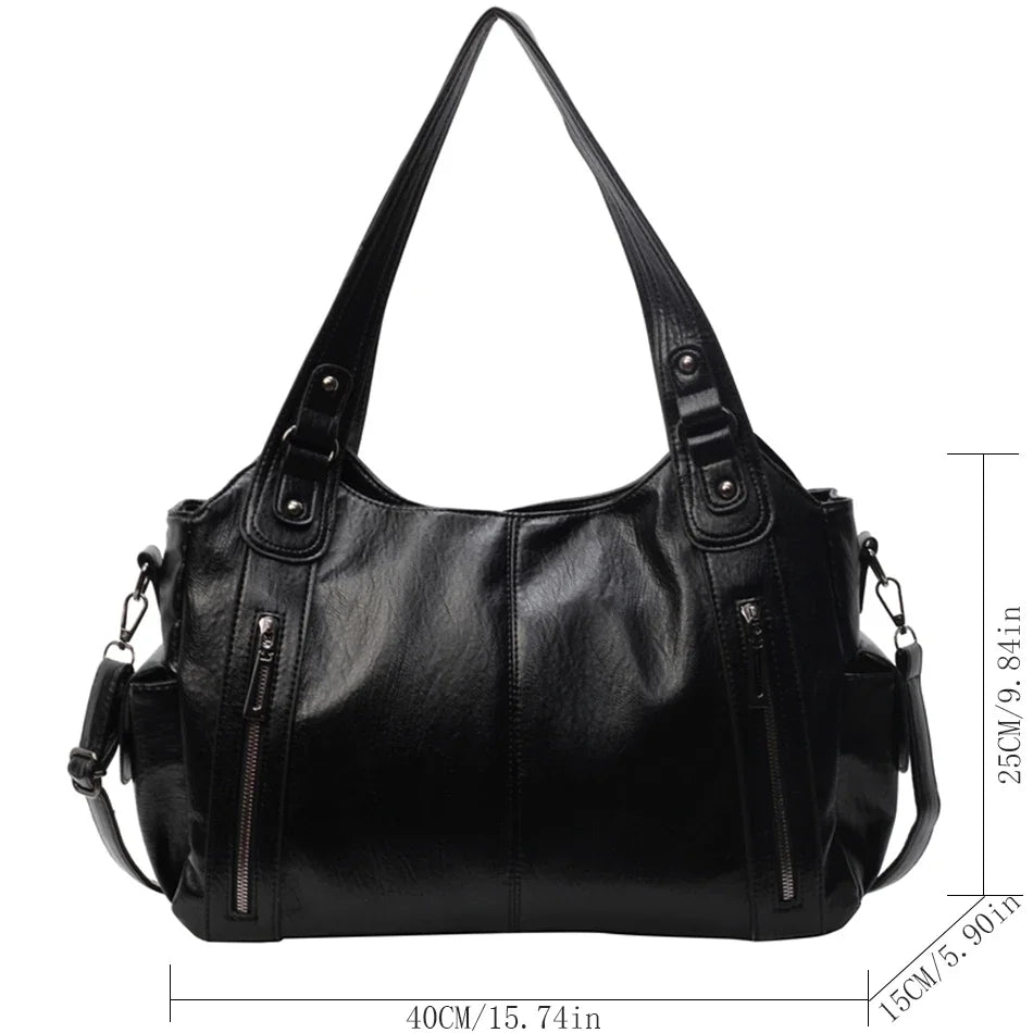 Xajzpa Female Handbag Large Capacity Shoulder Bags Big Stylsih Tote Bag Ladies Soft Leather Hobos Messenger Bags Women Shopper Bag Sac