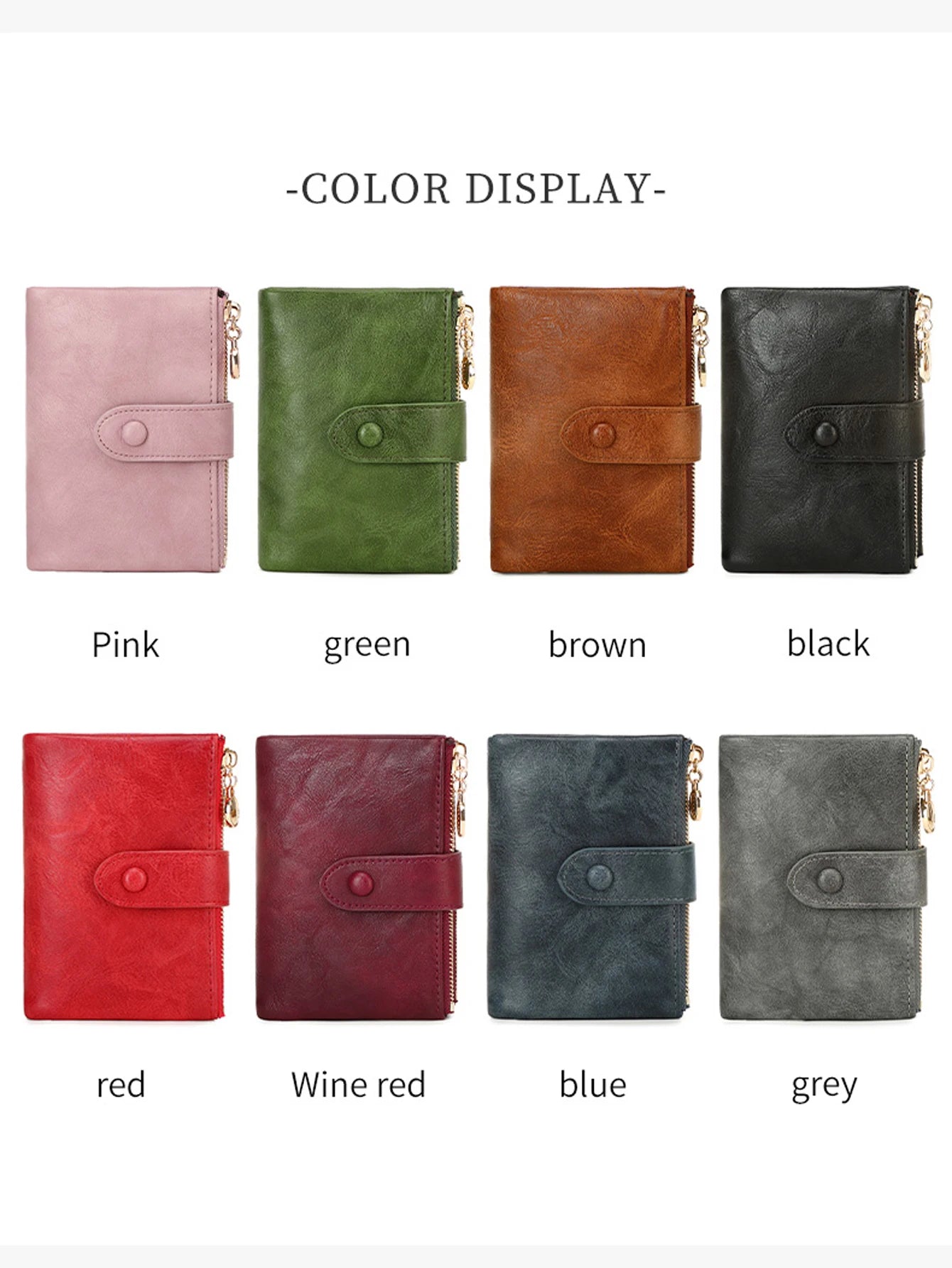 Xajzpa Minimalist Women's Wallet Short Three Layer Large Capacity Double Zipper Card Holder ID Card Credit Bank Card Holder Money Bag