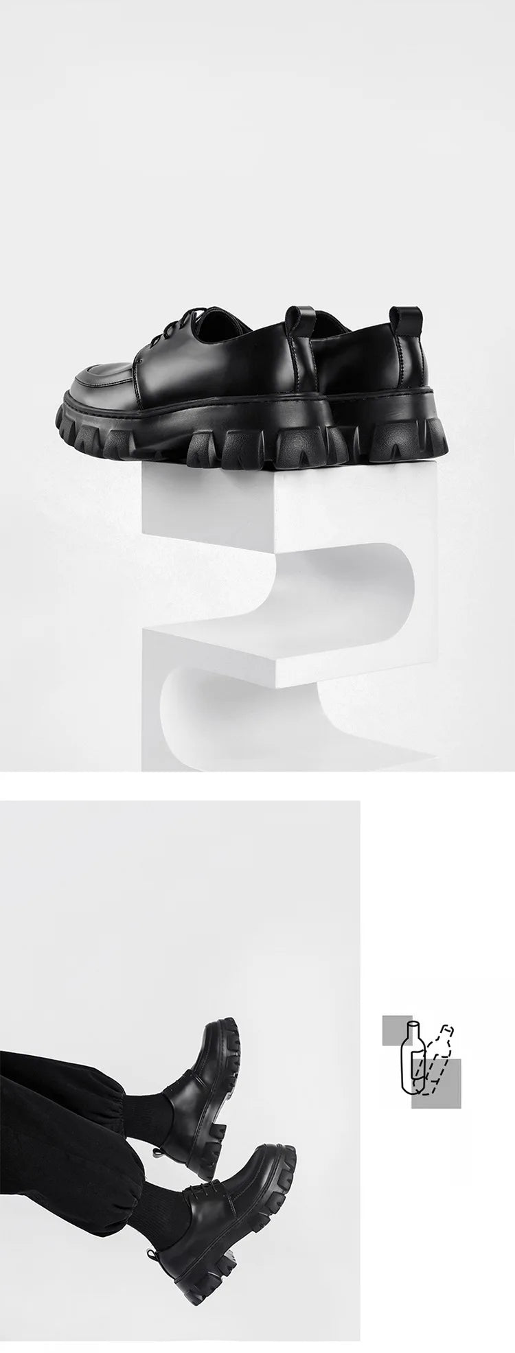 Xajzpa Men's Low-top Casual Leather Shoes Thick-soled Heightened Formal Leather Shoes Men's New Heightened All-match Men's Shoes