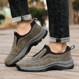 Xajzpa Men's non-slip casual sports shoes wear-resistant hiking shoes Outdoor fashion comfortable flat walking shoes for men