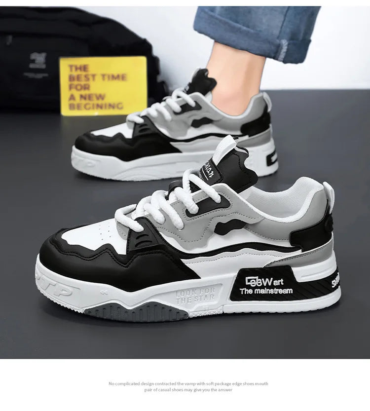 Xajzpa Mens Sneakers Spring Autumn Brand Vulcanized Shoes 2024 Fashion Thick Sole Shoes for Men Male Sport Shoes Tenis Masculino