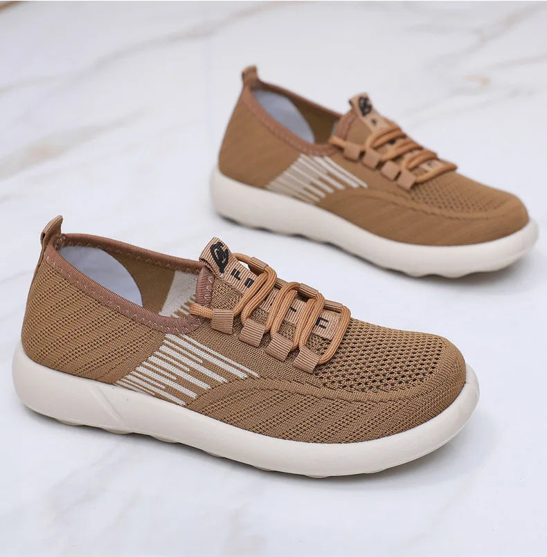 Xajzpa 2025 Summer New Women's Traditional Cloth Shoes High Elastic Knitted Casual Walking Shoes Lightweight Travel Footwea