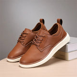 Xajzpa Men's Fashionable Casual Sports Shoes Comfortable and Breathable Brown Leather Men's Golf Shoes Fashionable Casual Formal Shoes
