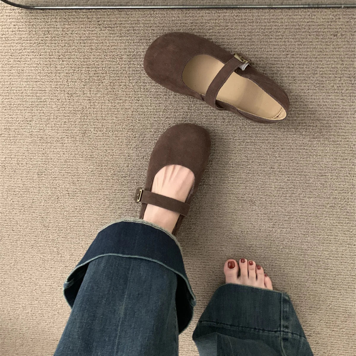 Xajzpa Shoes Rubber Slippers Slipers Women Shallow 2025 Round Toe Mary Janes Shallow Female Shoes Rubber Slippers 2025 Mary Janes Round