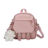 FXajzpa ashion Kawaii Mini Backpack Women Shoulder Bag for Teenage Girls Multi-Function Small Bagpack Ladies Travle School Backpacks