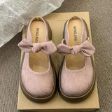 Xajzpa Shoes Woman Cover Toe Butterfly-Knot Slippers Summer Platform Pantofle New Butterfly-knot Slides Mary Janes Slippers Women