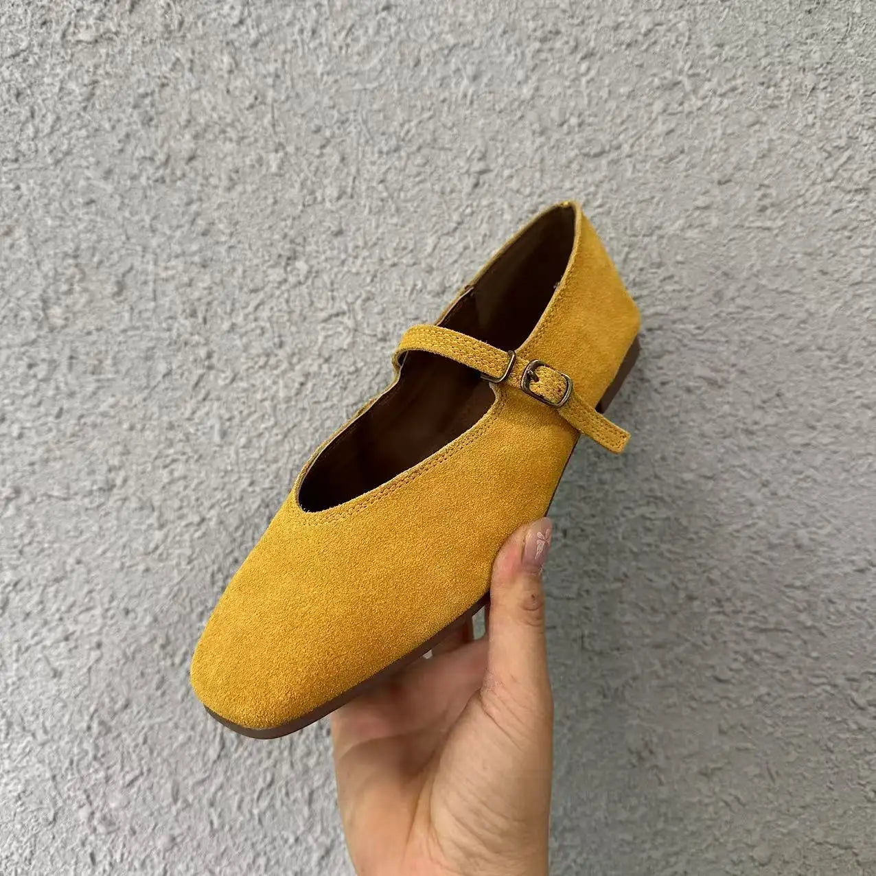 Xajzpa Brand New Women Flats Round Toe Shallow Slip On Ladies Casual Ballet Shoes Soft Real Leather Eelgant Dress Shoes Size41