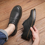 Xajzpa Leisure lace up genuine leather top quality outdoor shoes, fashionable, elegant, luxurious, classic natural leather men's shoes