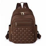 Xajzpa Lingge Rivet Nylon Fabric Design Large Capacity Three Layer Women's Backpack Senior Designer Brand Fashion Youth School Bag