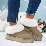 Xajzpa Fashion Winter Brown Short Boots New Platform Shoes Push Size Ankle Boots for Women Waterproof and Warm Snow Boots