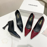 Xajzpa New Style Women's Fashion Leopard Ladies Slip on Women's High Heels Fashion Party Pumps Women Pointed Toe Super High Shoes Women