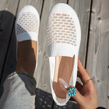 Xajzpa Round-toe Four-Season Walking Shoes, Flat Slip-On Casual Shoes with Mesh Design, Comfortable Women's Shoes for Lazy Wear
