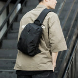 Xajzpa Nylon Sling Bag for Man 9.7inch IPad Waterproof Durable Fabric Lightweight Breathable Fashion Sports Phone Chest Bag