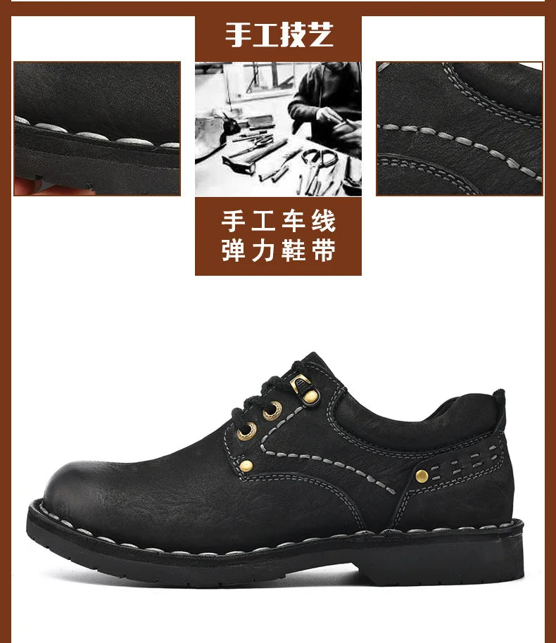 Xajzpa Men Genuine Leather Vintage Loafers Casual Shoes Mens Breathable Driving Flats Fashion Sewing Men Leisure Shoes Sneakers