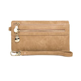 Xajzpa Large Capacity Women's Dull Polish Leather Wallet Double Zipper Clutch Wristlet Purse Phone Coin Card Holder Multi-pocket Wallet