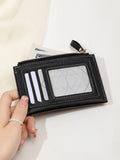 Xajzpa Minimalist Ultra-thin Coin Wallet Fashionable and Portable PU Leather Wallet Multifunctional Credit Card Clip Zipper Card Holder