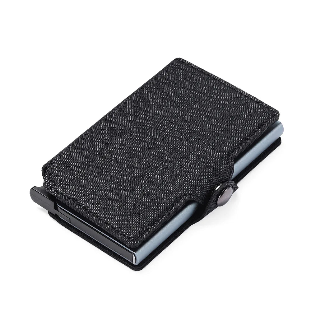 Xajzpa Fashion Saffiano Leather Men Push Up Wallet RFID Blocking Thin Slim Smart Card Holder Money Coin Purse Porte Monnaies