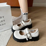 Xajzpa Womens Loafers Shoes Black Flats Oxfords Clogs Platform Female Footwear Autumn All-Match Slip-on New Leather Creepers Summer Dre