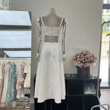 Xajzpa Fashion Solid Color 2 Piece Set Women's Flower Short Vest Casual Half Skirt 2025 Summer New Tide