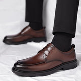 Xajzpa genuine leather fashionable casual men's classic business Oxford shoes versatile men's shoes wedding retro leather shoes