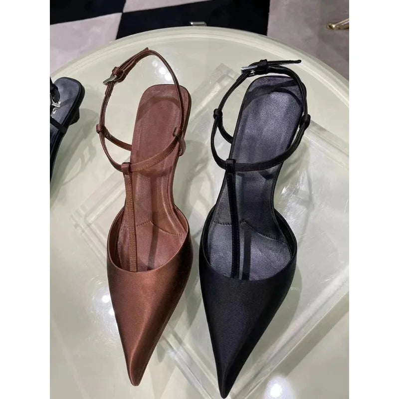 Xajzpa Brand Shoes for Women Sexy Pointed Toe Women's Sandals Comfortable Low Heel Trendy Sandal Simple Versatile Large Size Pumps