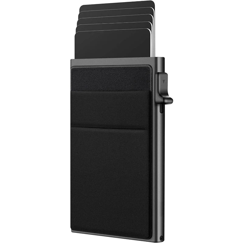 Xajzpa New Minimalist Card Box Ultra-thin RFID Protection Wallet Card Sleeve Aluminum Alloy Side Push Card Box Customized Logo