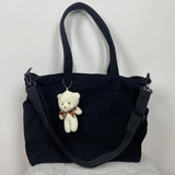 Xajzpa Fashion Versatile Shoulder Bag College Wind Commuting Corduroy Square BagUnisex Large Capacity Leisure Portable Crossbody Bag