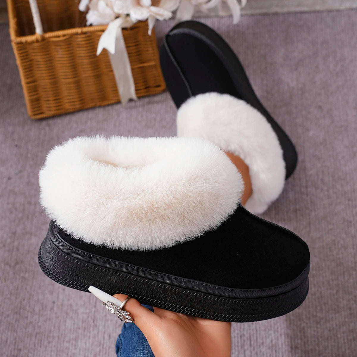 Xajzpa Fashion Winter Brown Short Boots New Platform Shoes Push Size Ankle Boots for Women Waterproof and Warm Snow Boots