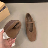 Xajzpa Spring New Brand Women Flats Round Toe Shallow Slip On Ladies Casual Ballet Shoes Soft Leather Eelgant Dress Shoes