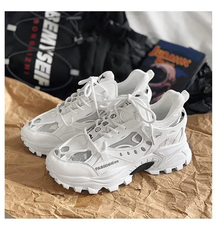 Xajzpa Men's Vulcanized Shoes Luxury Sneakers Harajuku Chunky Sneakers Autumn Running Footwear Male High Fashion Zapatos Hombre