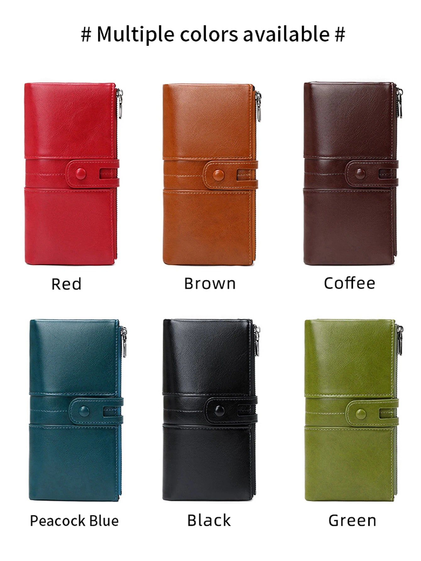 Xajzpa RFID Women's Long Wallet PU Leather Handbag with Multiple Card Slots, Coin Zipper Wallet, Women's Mobile Wallet