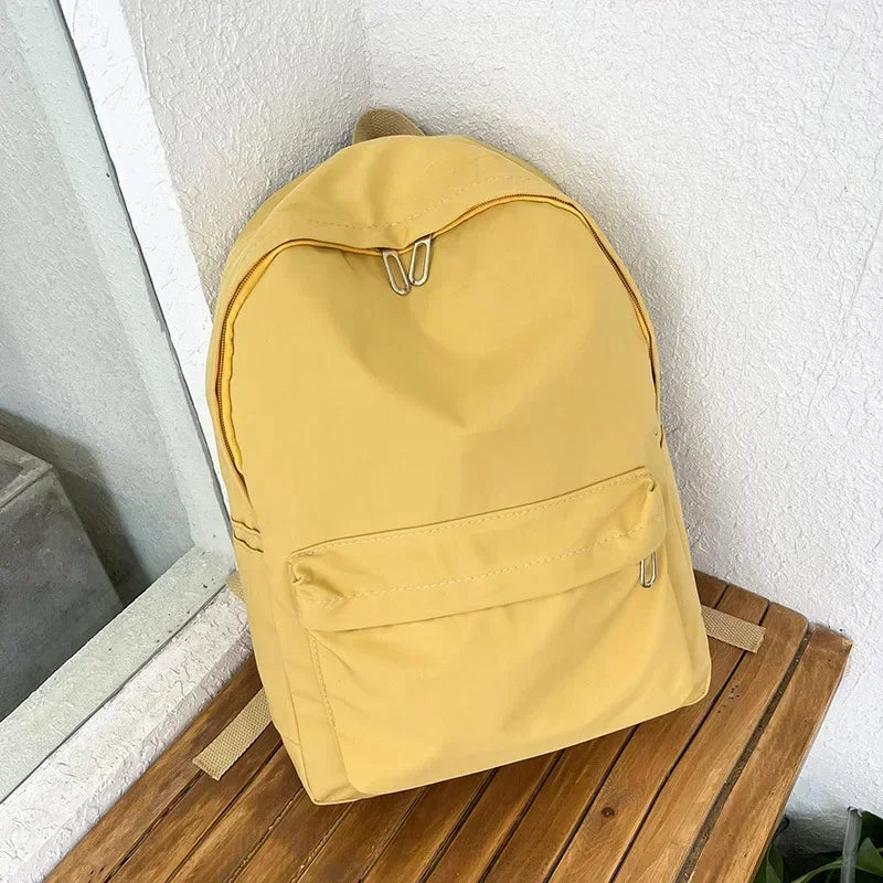 Xajzpa High Quality New Waterproof Nylon Women Backpack Female Travel Bag Backpacks Schoolbag for Teenage Girls Solid Color Bookbag