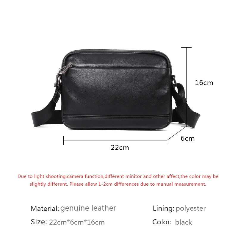 Xajzpa Real Genuine Leather Men Shoulder Bags Casual Men's Messenger Bags First Layer Cowhide Crossbody Bag Fashion Boys Flap Bag