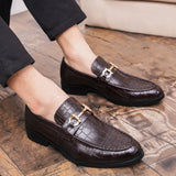 Xajzpa Pointed men's shoes wear high-end wedding shoes in the printed office, formal men's shoes for wedding banquets