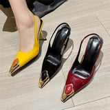 Xajzpa Inlay Diamond Pointed Toe Women Pumps Sexy Thin High Heels Banquet Wedding Stripper Female Shoes