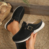 Xajzpa Large Size 42 Baotou Half Slippers for Women Spring Summer Shoes New Fashion Casual Solid Lightweight Outside Wear Slipper