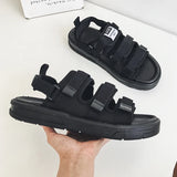 Xajzpa Men Shoes Summer High Quality Casual Flat Shoes Slippers Soft Soled Non-Slip Comfortable Lightweight Beach Sandals Men's