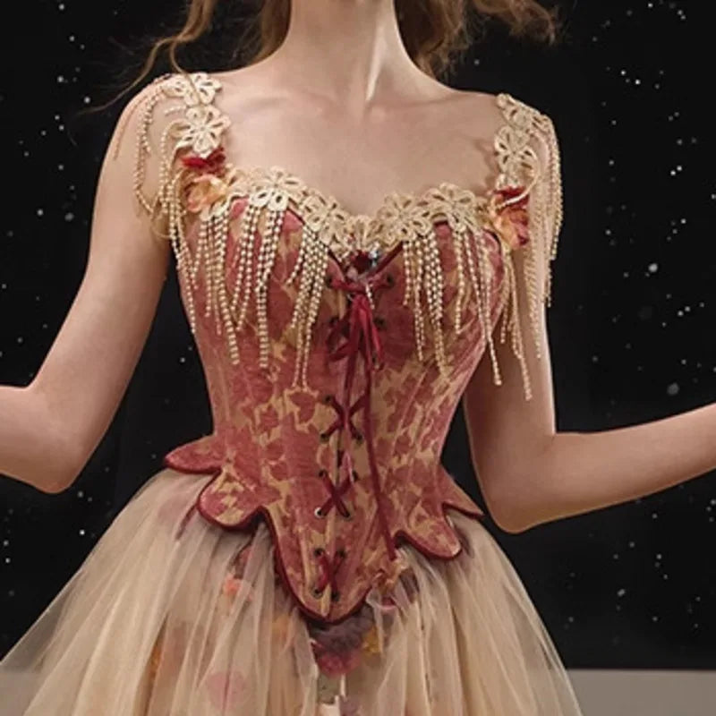 Xajzpa Fashion Printing Casual Dress Women's Sleeveless Fish Bone Slim Fluffy Dresses 2025 Summer New Tide